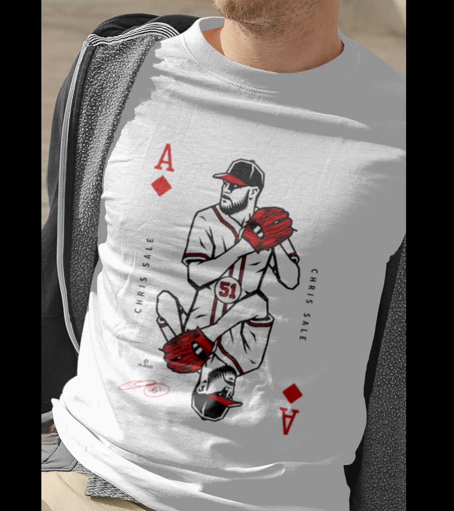 Ace Of Diamonds Chris Sale Playing Card Baseball T-Shirt