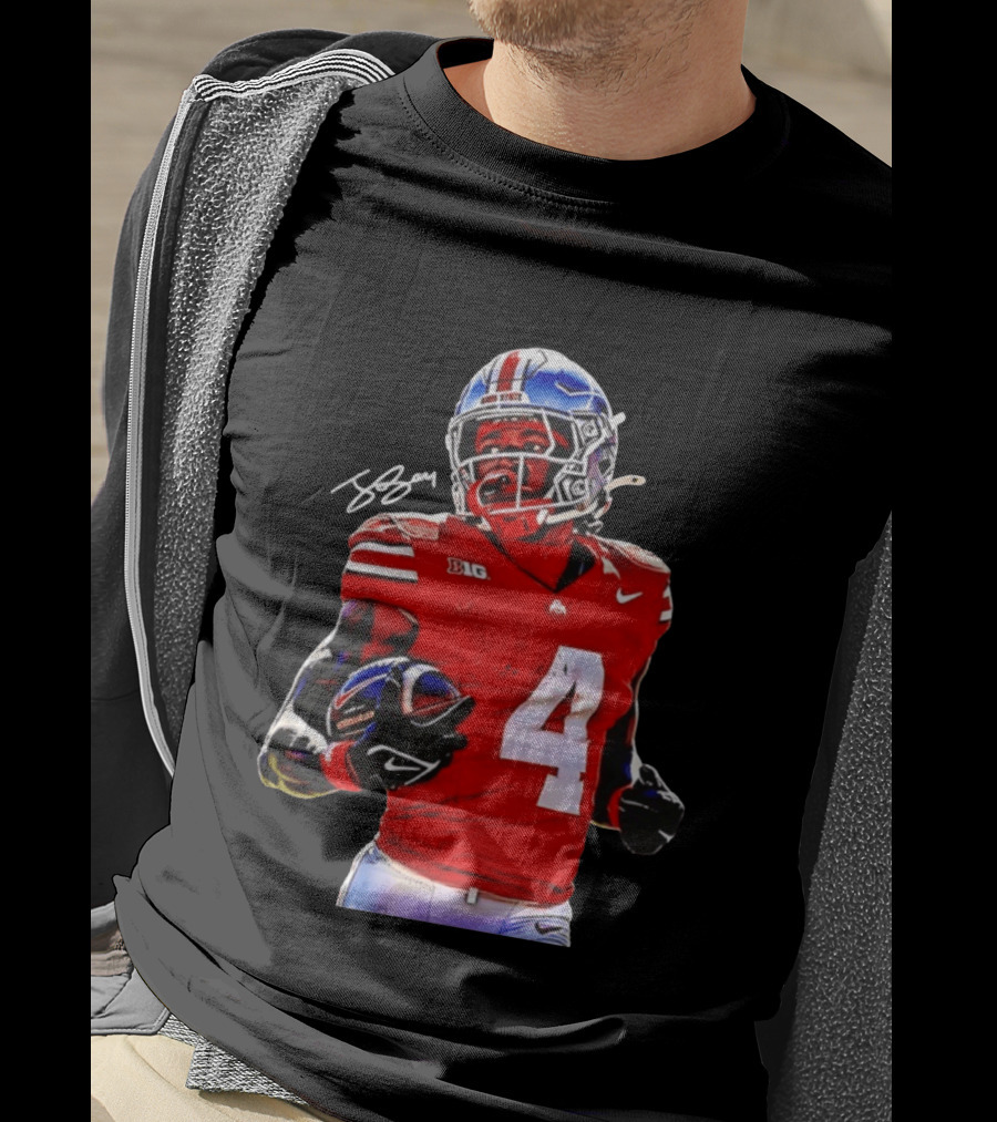 Jeremiah Smith Ohio State Buckeyes Football Number 4 T-Shirt