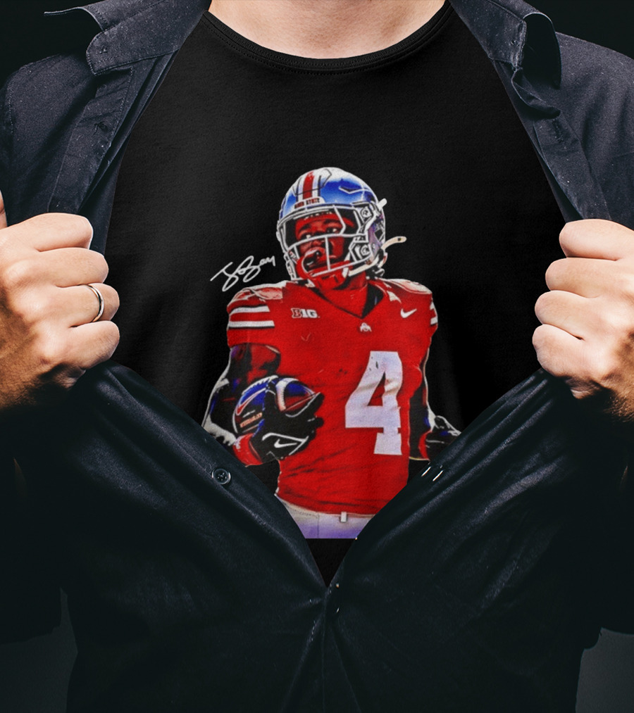 Jeremiah Smith Ohio State Buckeyes Football Number 4 T-Shirt