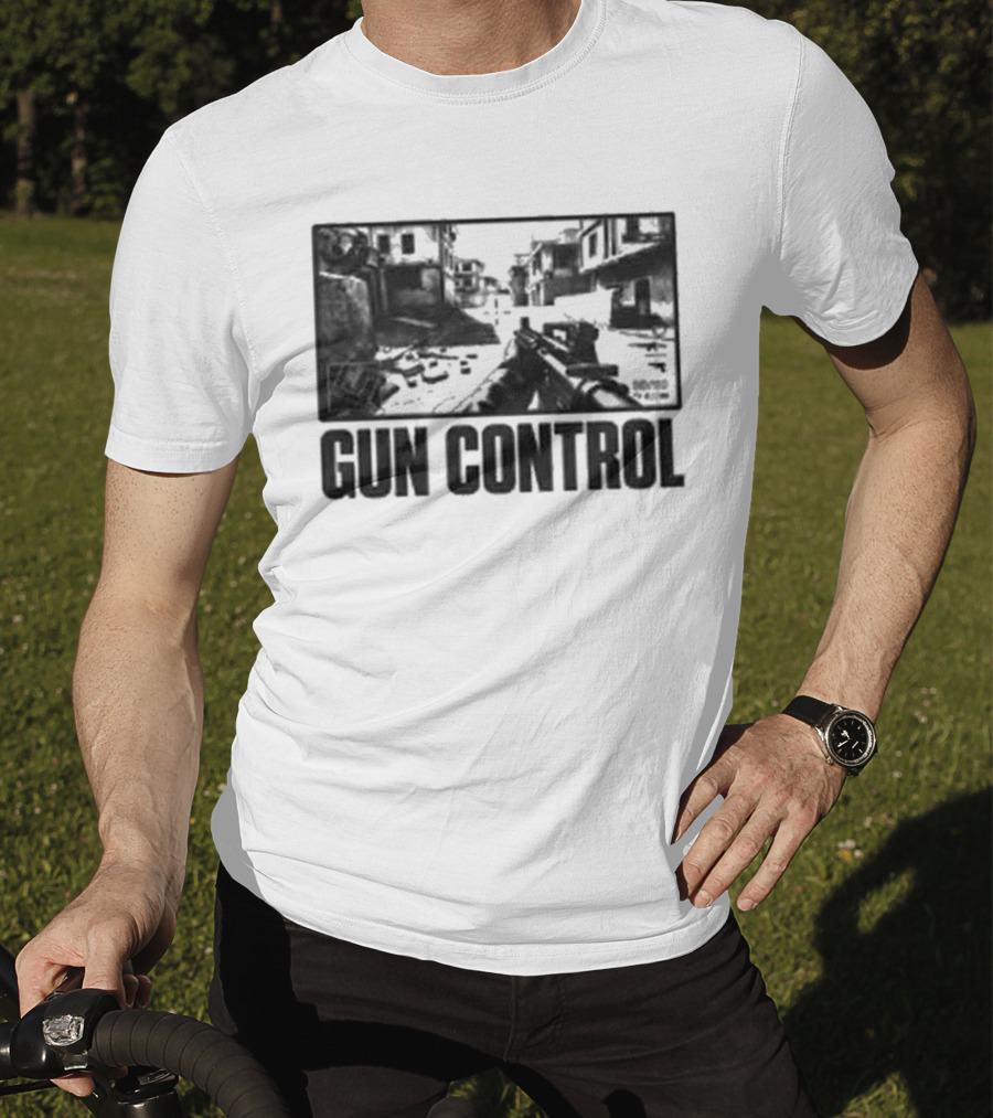 Christian Bale Movie Scene Gun Control T-Shirt
