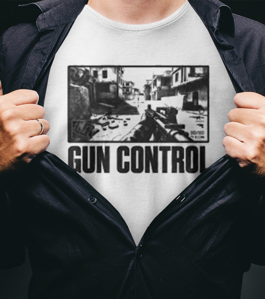 Christian Bale Movie Scene Gun Control T-Shirt