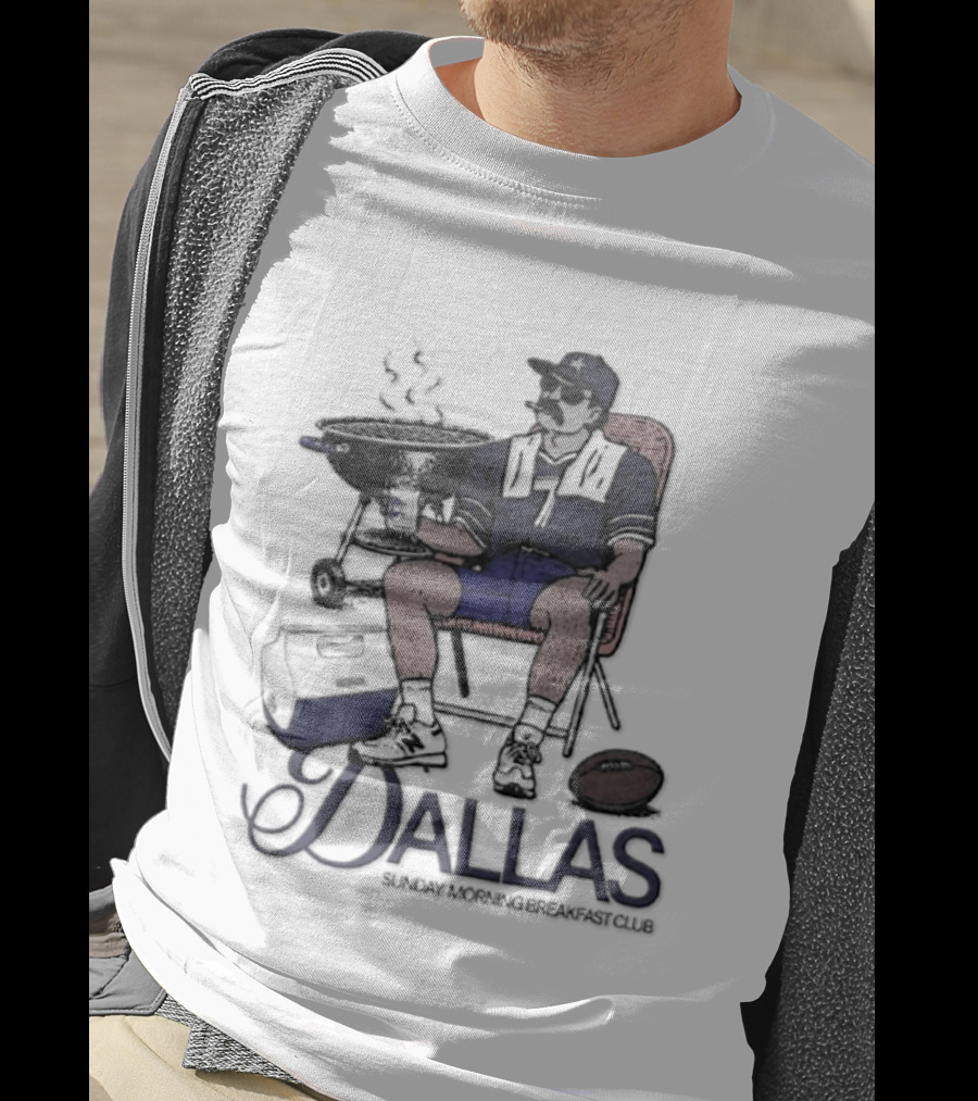 Dallas Sunday Morning Breakfast Club Tailgate Chair Grilling Football T-Shirt