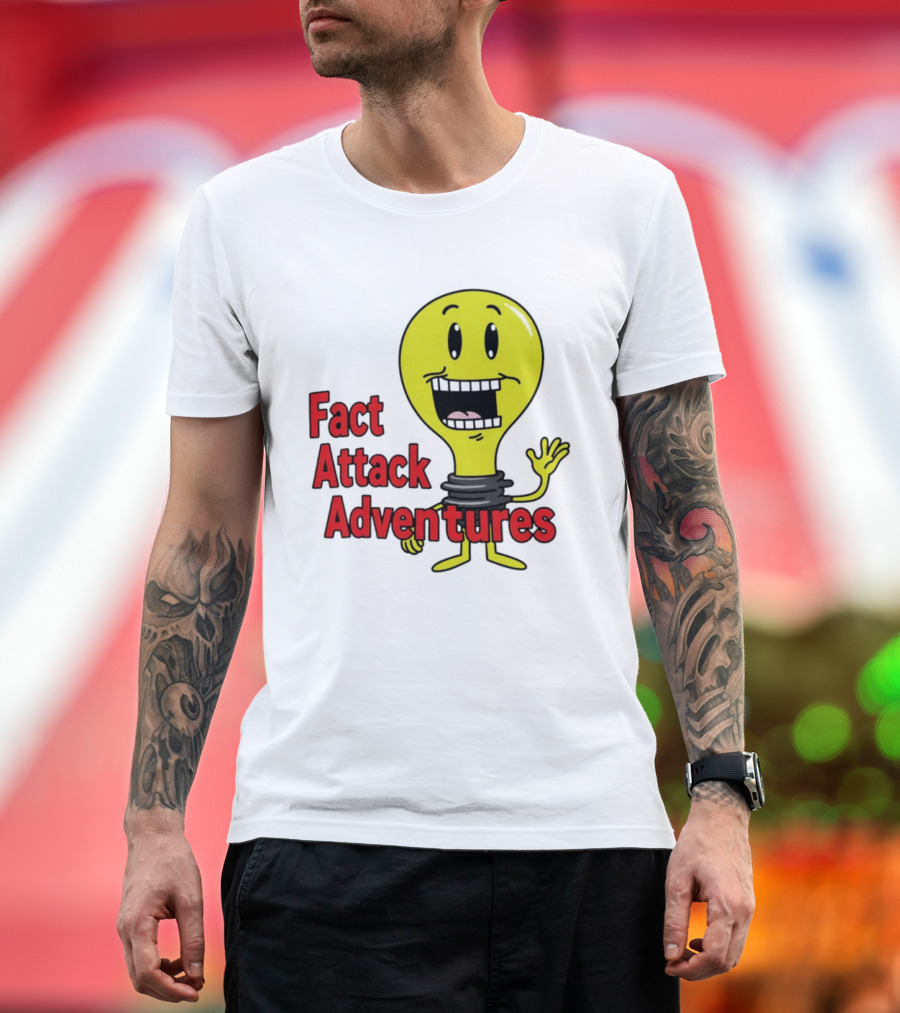 Fact Attack Adventures Smiling Light Bulb T-Shirt