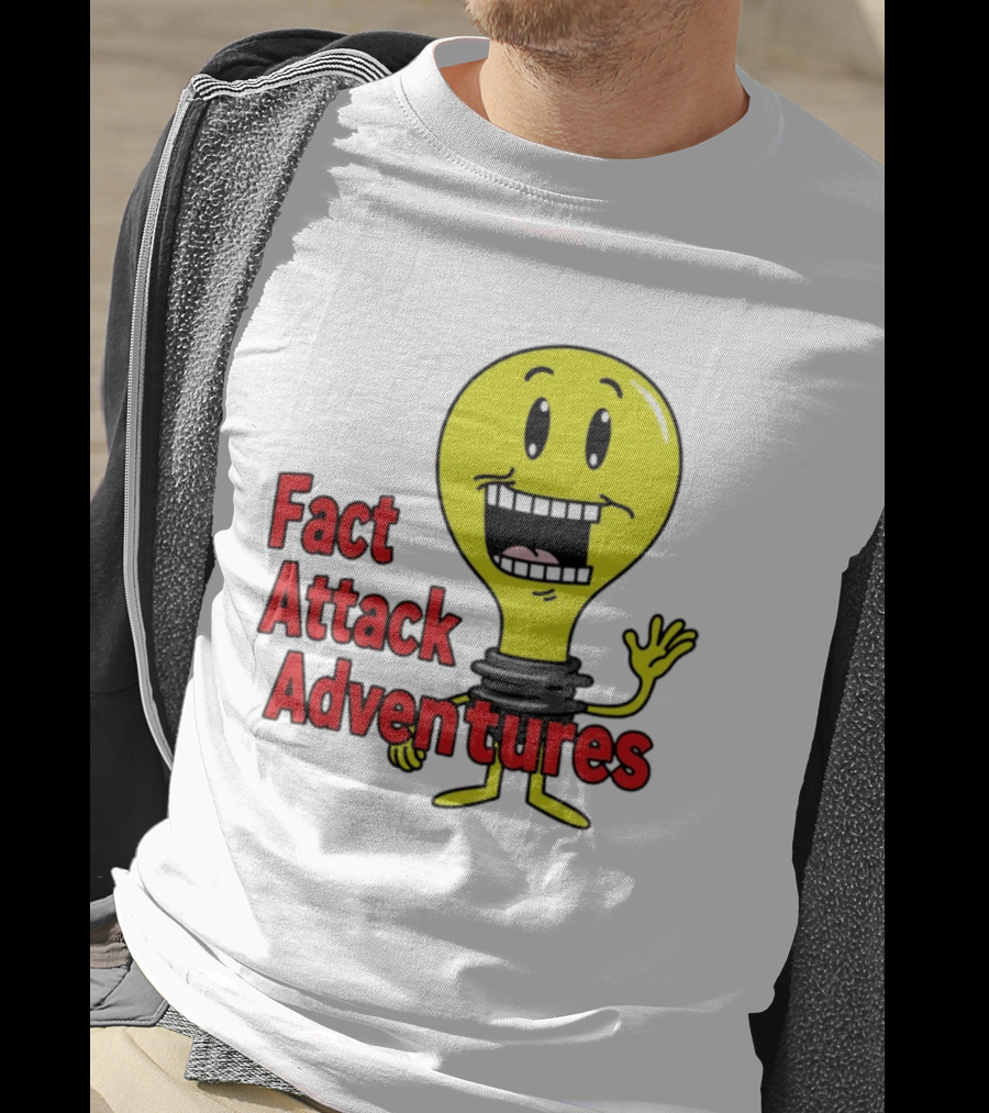 Fact Attack Adventures Smiling Light Bulb T-Shirt