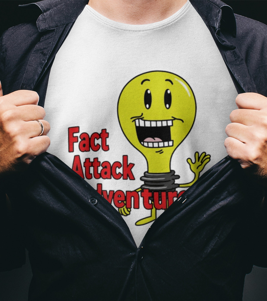 Fact Attack Adventures Smiling Light Bulb T-Shirt
