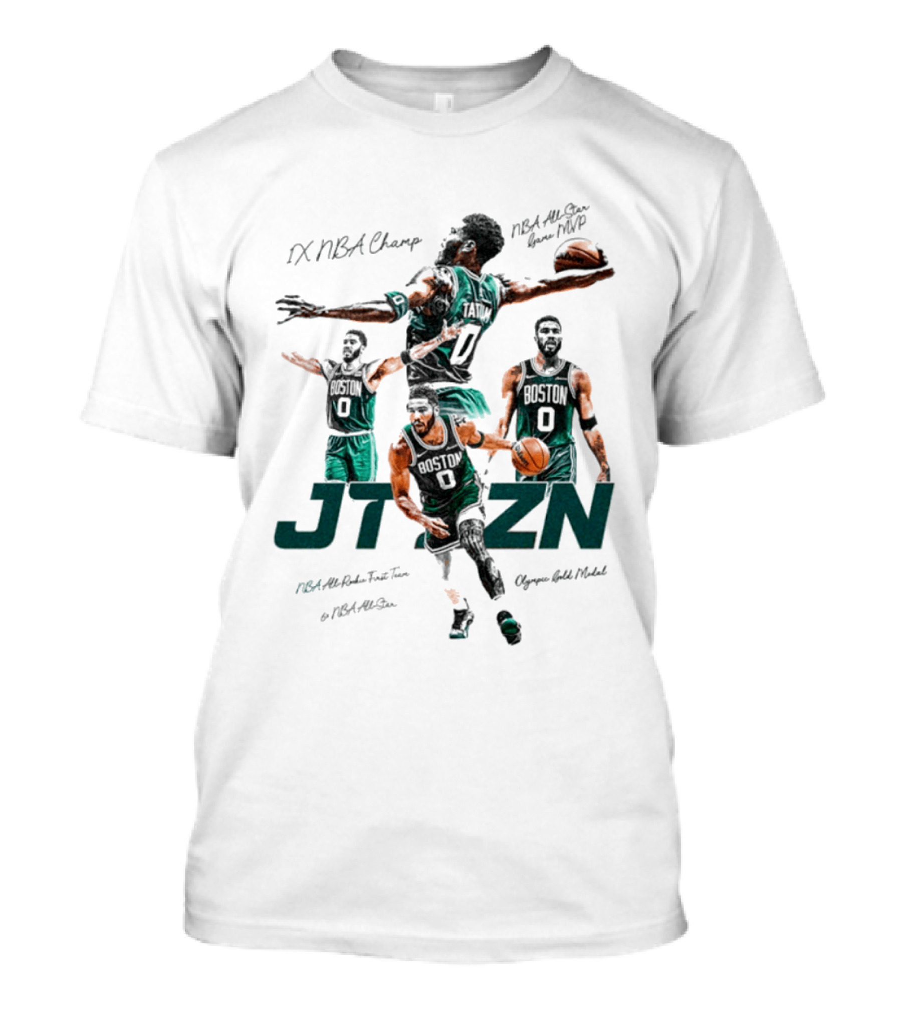Jayson Tatum Boston Celtics JT SZN NBA Champ All Star Game MVP NBA First Team Oregon Gold Medal T-Shirt