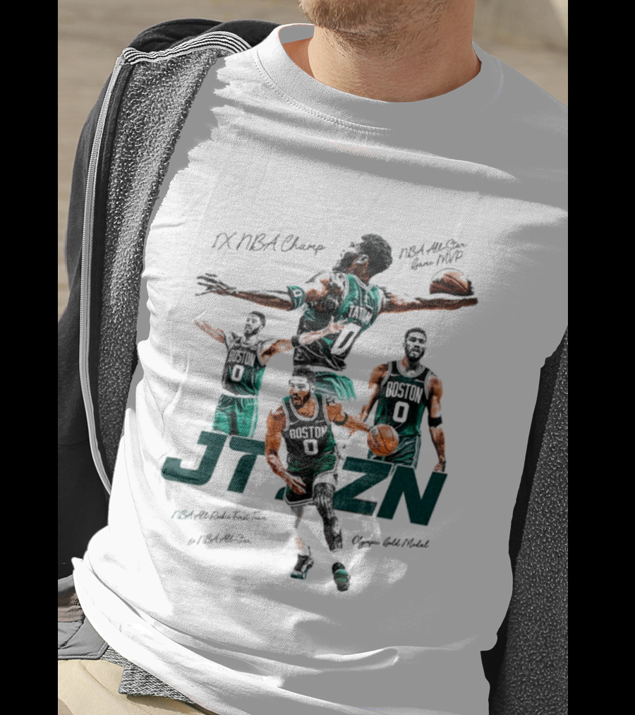Jayson Tatum Boston Celtics JT SZN NBA Champ All Star Game MVP NBA First Team Oregon Gold Medal T-Shirt