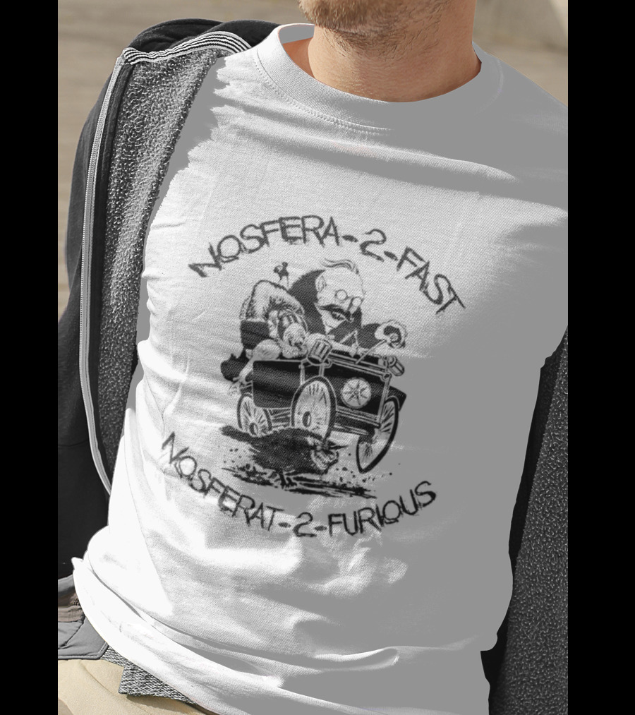 Nosfera 2 Fast Nosfera 2 Furious Vintage Cartoon Monster Car Chase T-Shirt