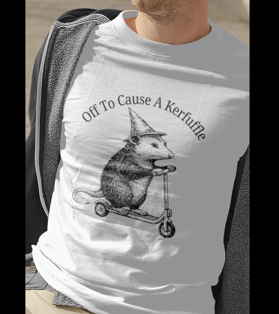 Off To Cause A Kerfuffle Opossum Wizard Hat Scooter T-Shirt