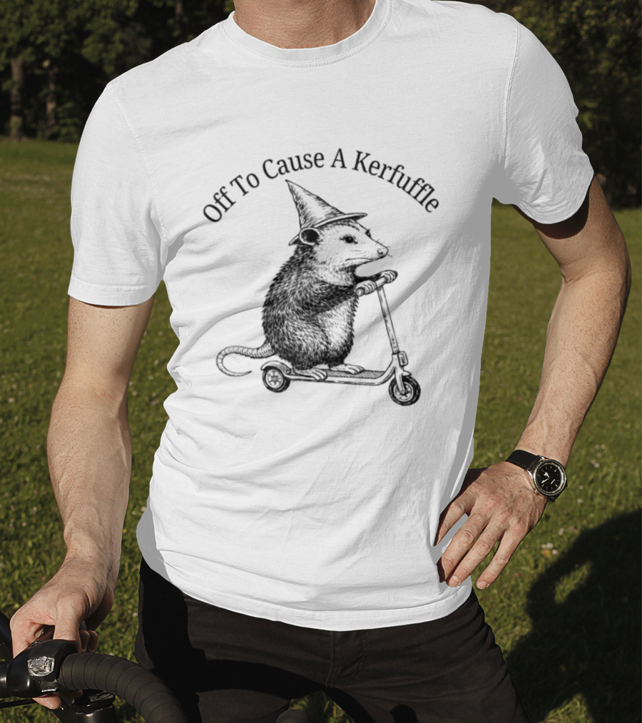 Off To Cause A Kerfuffle Opossum Wizard Hat Scooter T-Shirt