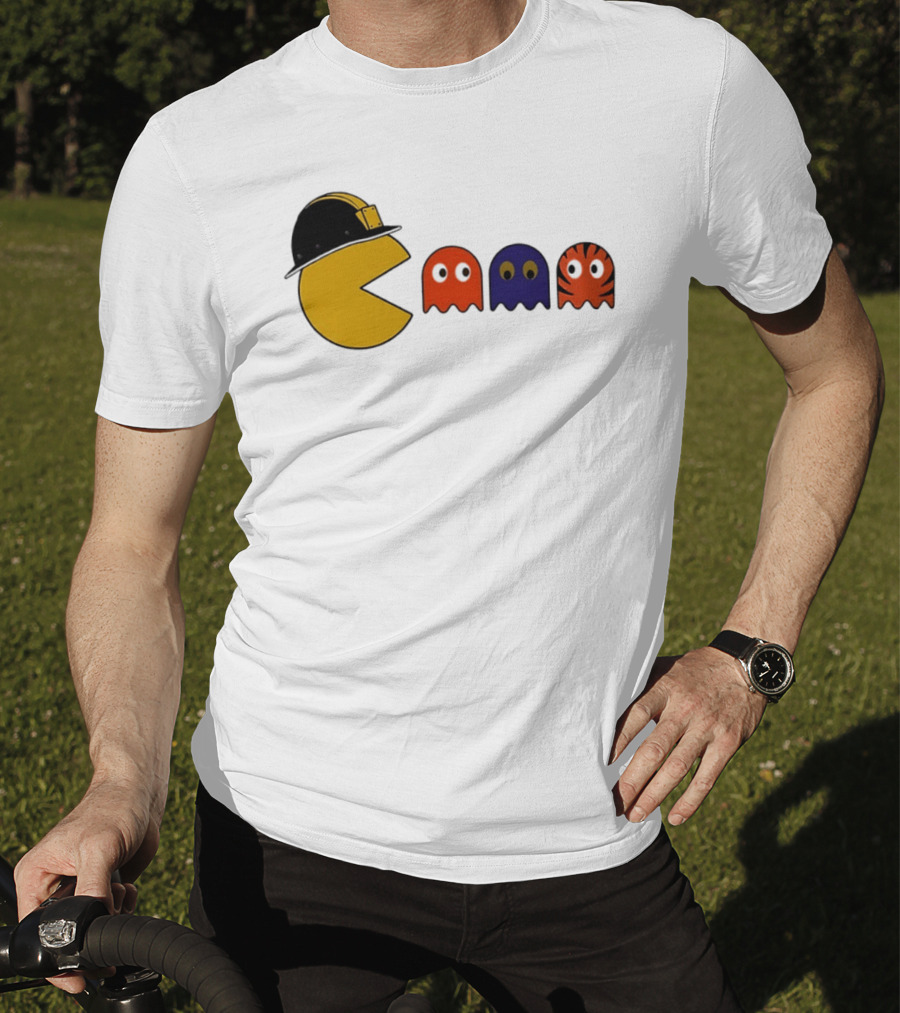 Pacman Hard Hat Ghosts Retro Gaming T-Shirt