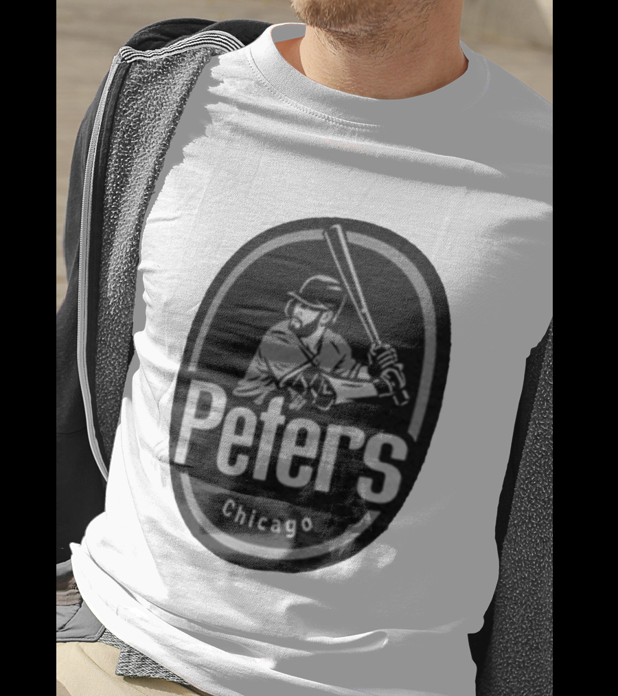 Peters Chicago Baseball Player Illustration White Sox T-Shirt