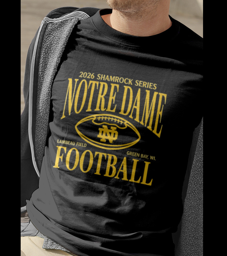 Notre Dame 2026 Shamrock Series Lambeau Field Green Bay WI Football T-Shirt