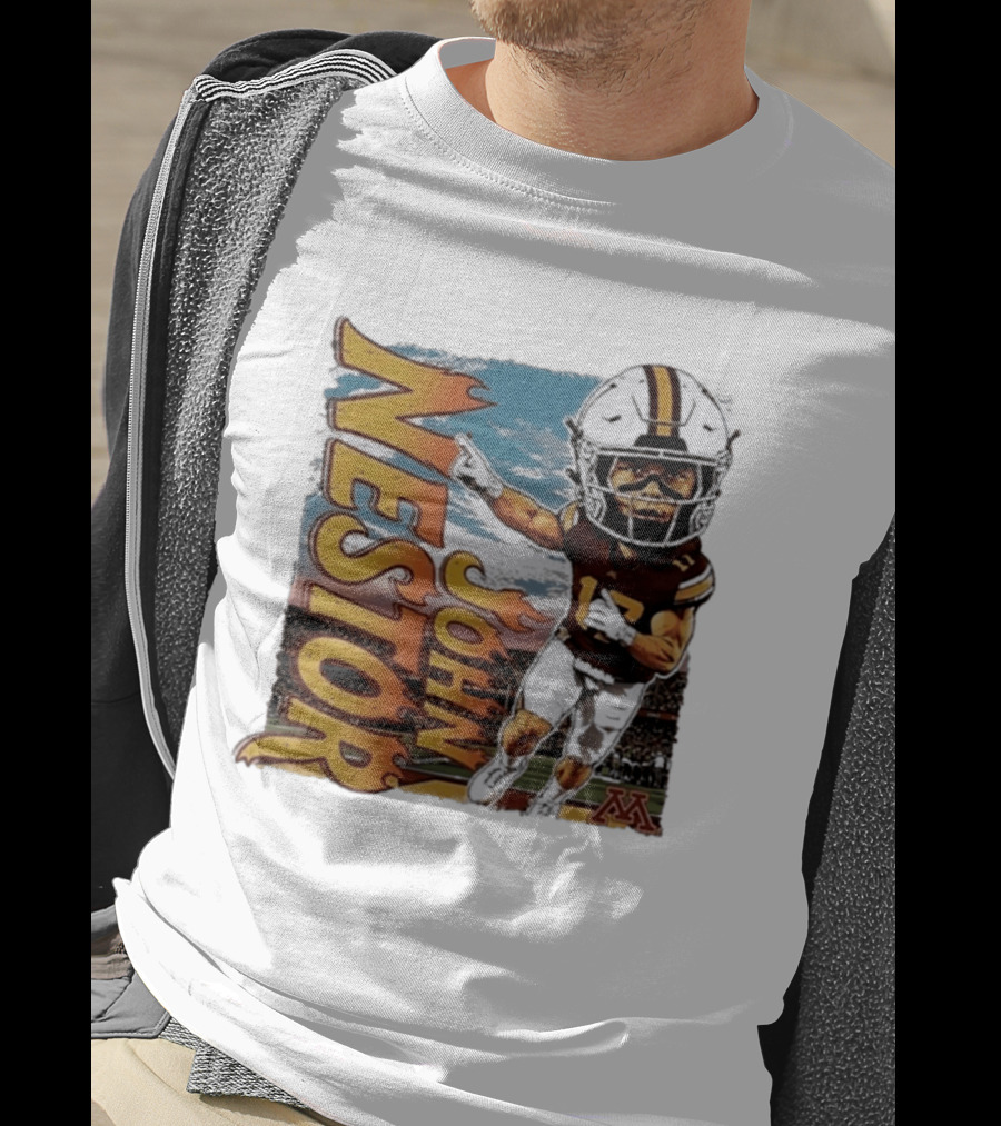 John Nestor Minnesota Golden Gophers Football Player Caricature 17 Football Helmet Minnesota T-Shirt
