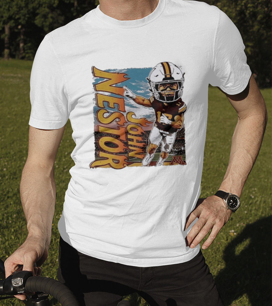 John Nestor Minnesota Golden Gophers Football Player Caricature 17 Football Helmet Minnesota T-Shirt