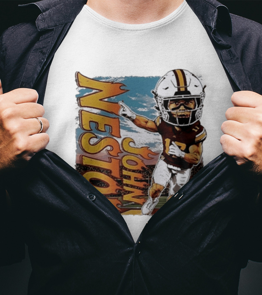 John Nestor Minnesota Golden Gophers Football Player Caricature 17 Football Helmet Minnesota T-Shirt