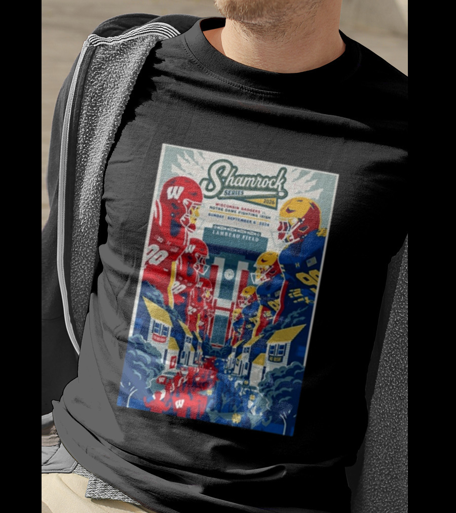 Shamrock Series 2026 Wisconsin Badgers Vs Notre Dame Fighting Irish September 6 Lambeau Field T-Shirt
