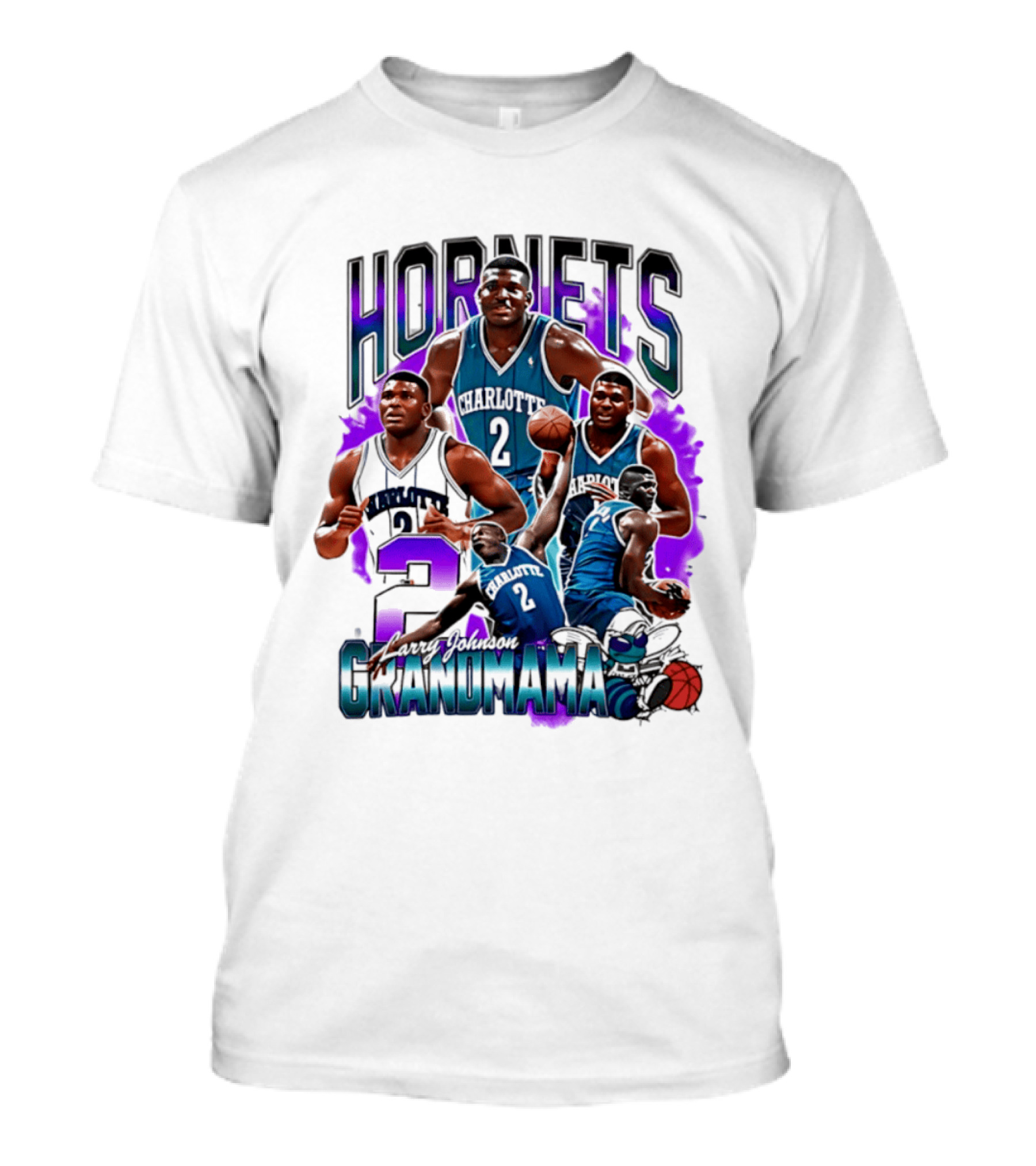 Charlotte Hornets Larry Johnson Basketball Grandmama 2 T-Shirt