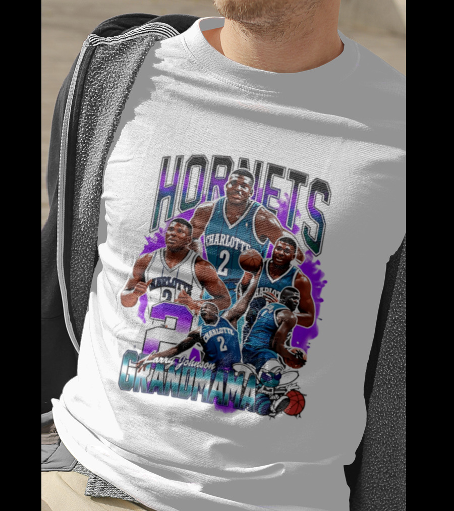 Charlotte Hornets Larry Johnson Basketball Grandmama 2 T-Shirt