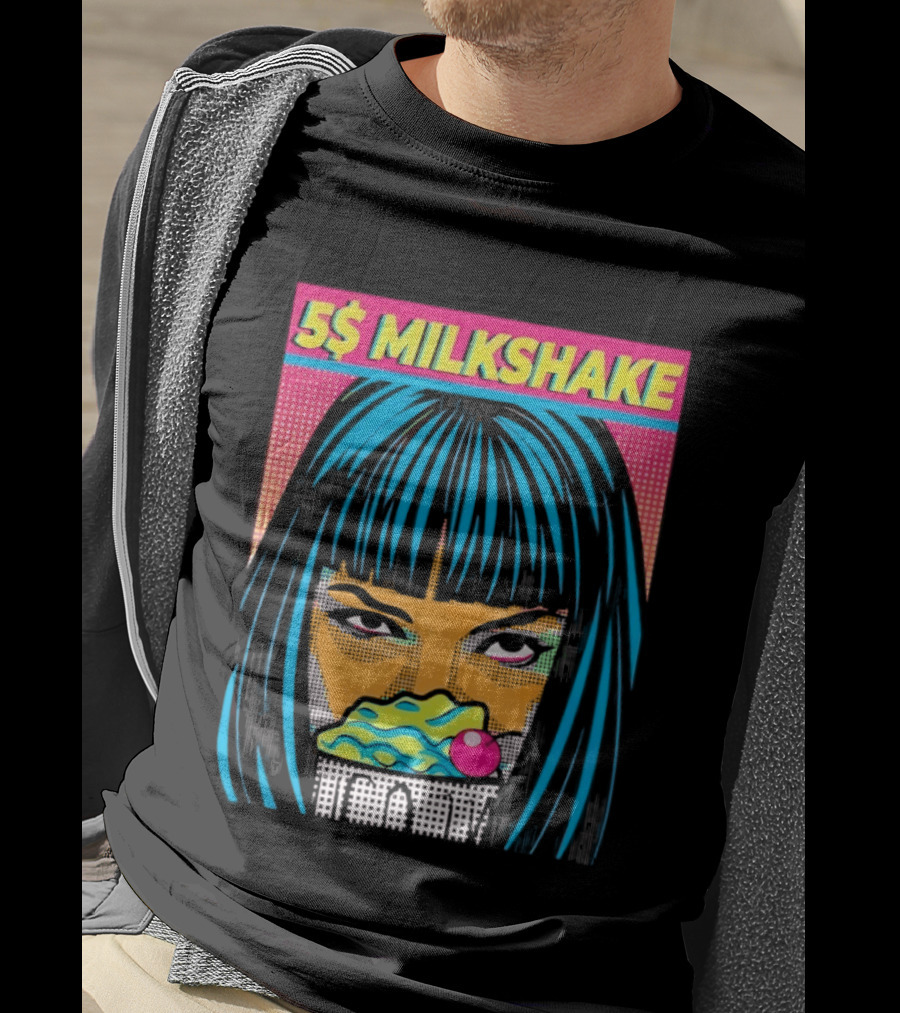 5 Dollar Milkshake Pulp Fiction 5$ Milkshake Retro Comic T-Shirt