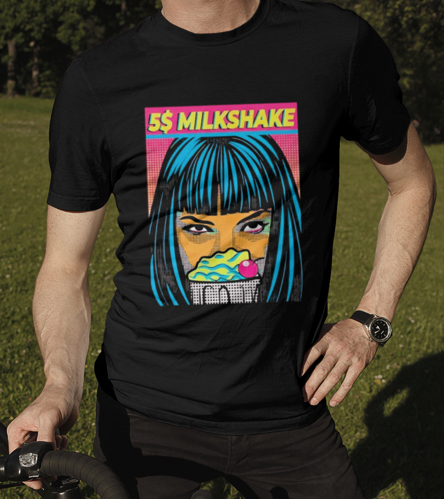 5 Dollar Milkshake Pulp Fiction 5$ Milkshake Retro Comic T-Shirt