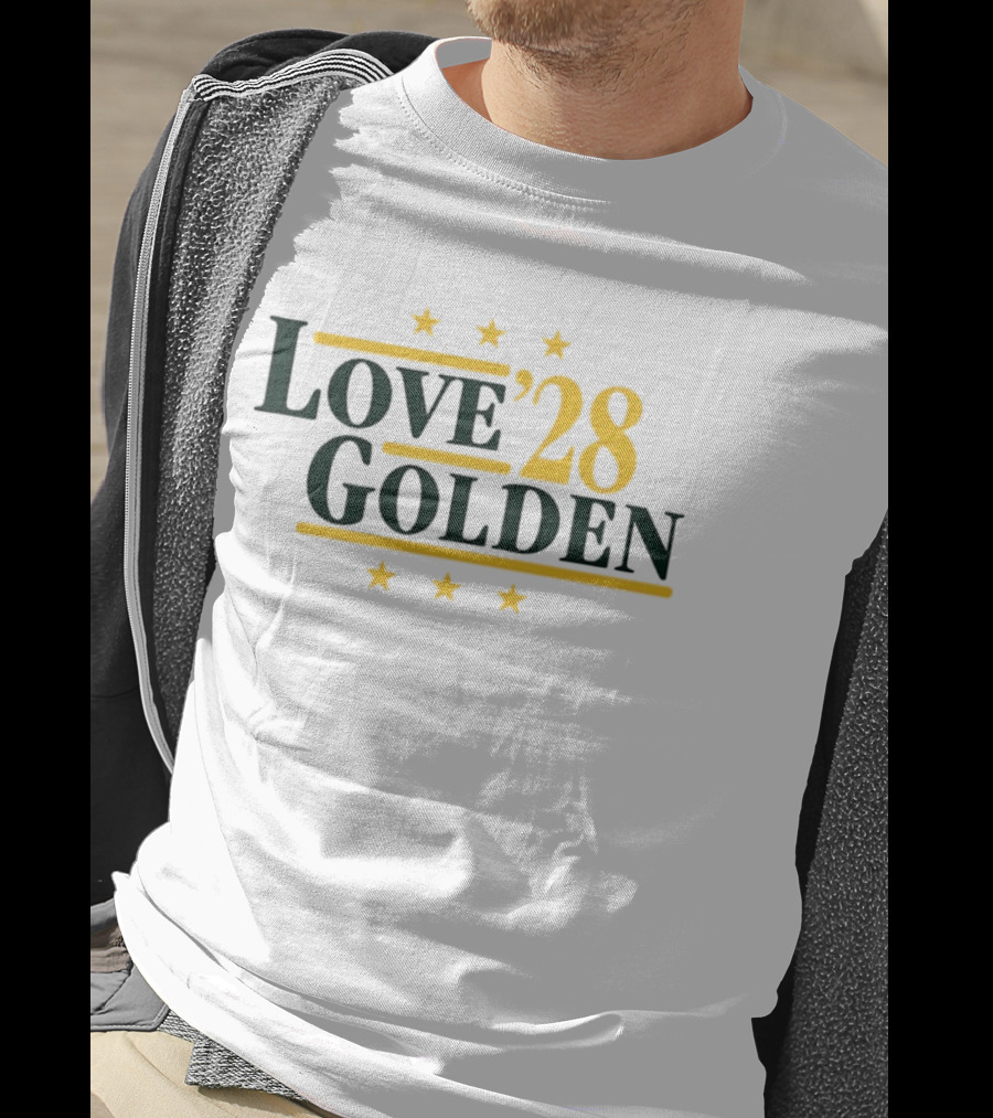 Love 28 Golden Stars Packers Football T-Shirt