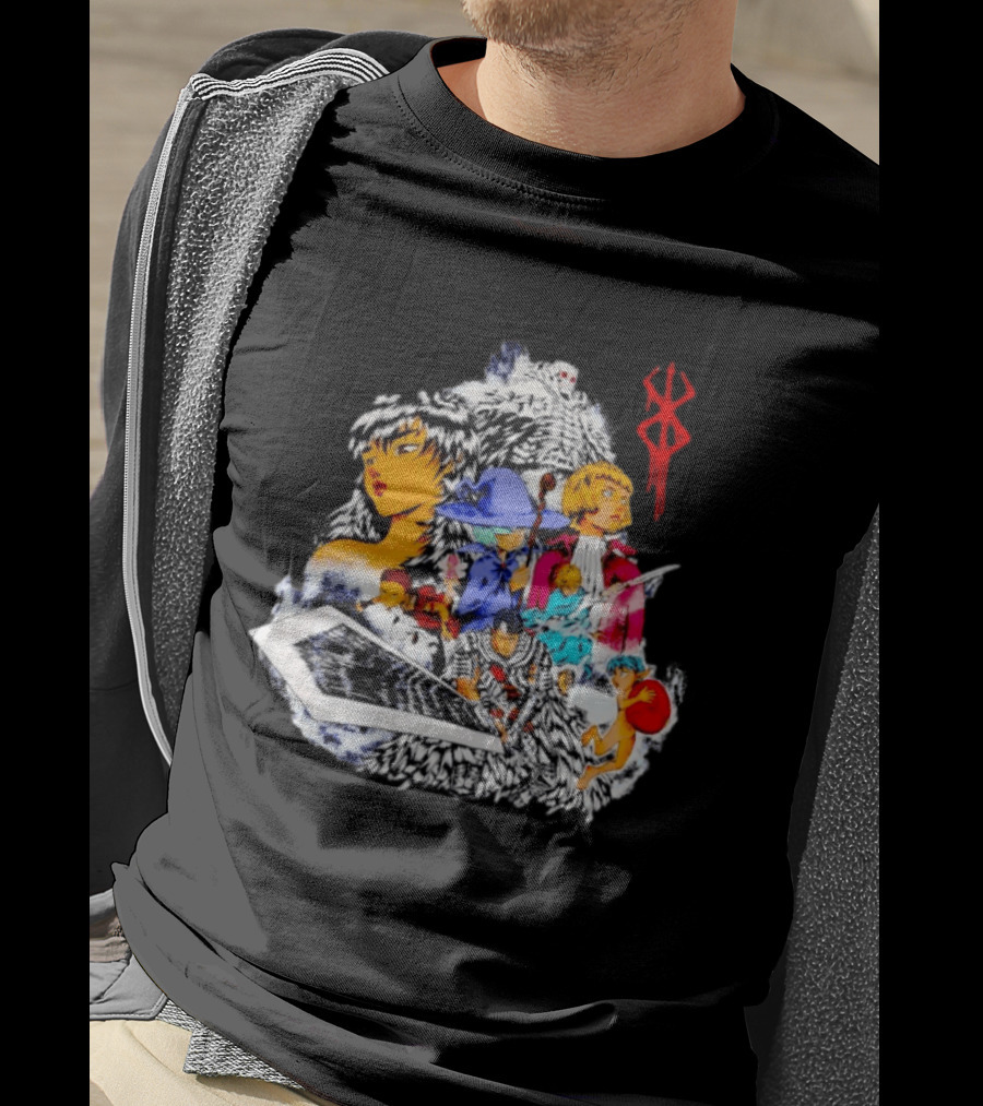 Berserk Guts Griffith Casca Schierke Puck Isidro Farnese Iconic Manga Characters T-Shirt