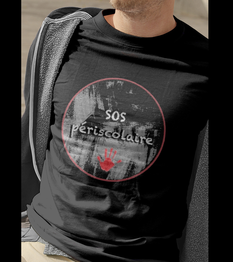 SOS Périscolaire Handprint Red And Black Circle T-Shirt