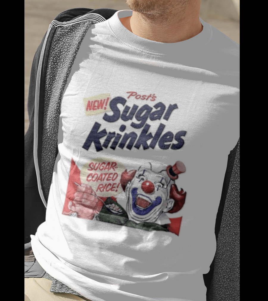 Post's New Sugar Krinkles Sugar Coated Rice Clown Cereal T-Shirt