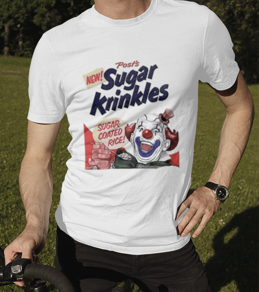 Post's New Sugar Krinkles Sugar Coated Rice Clown Cereal T-Shirt