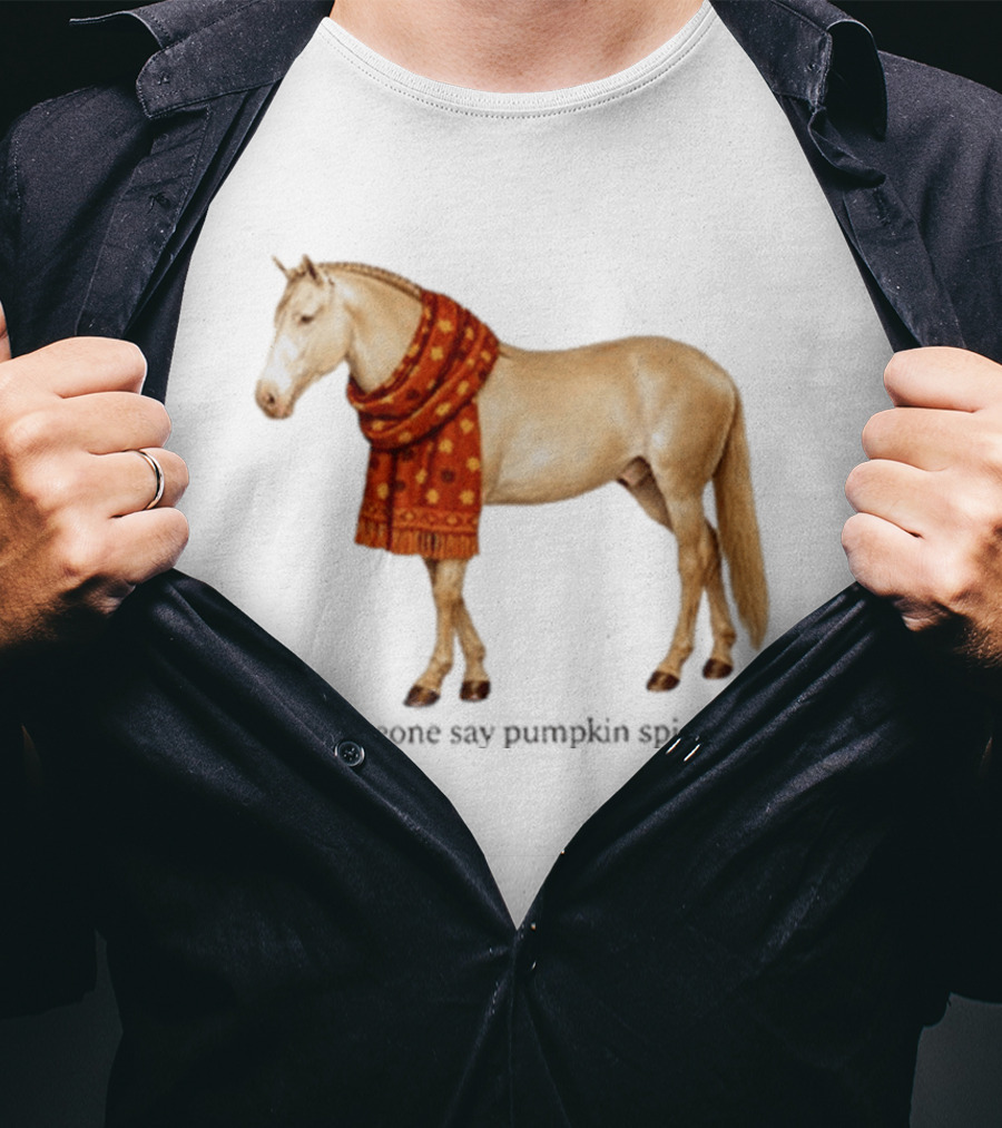 Pumpkin Spice Horse Funny Fall Scarf T-Shirt