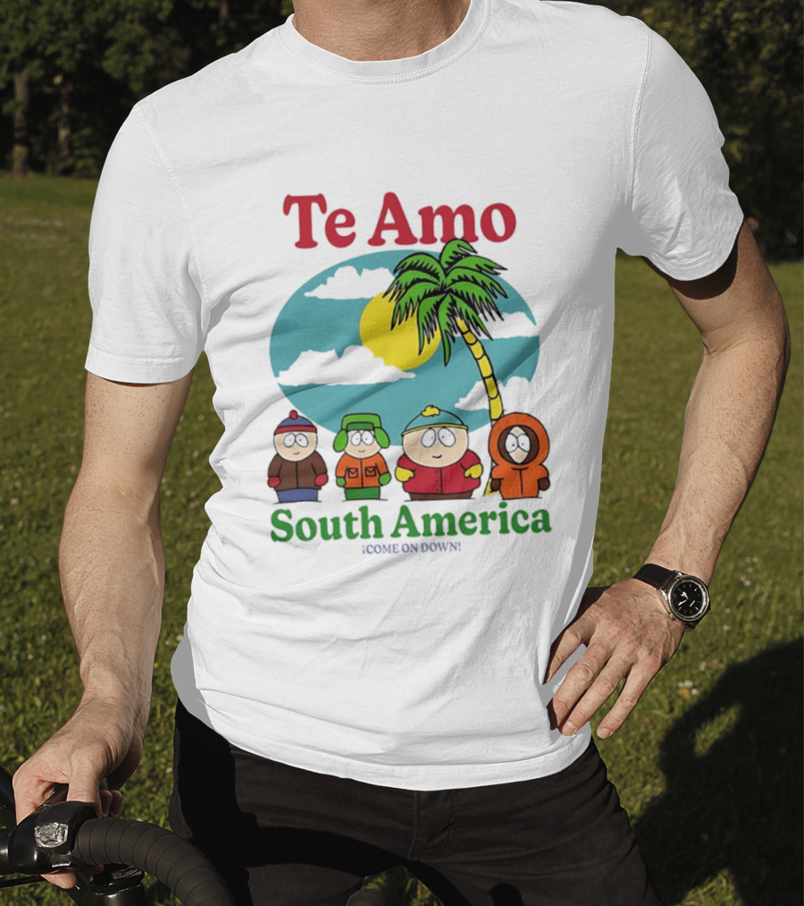 Te Amo South America South Park Characters Under Palm Tree T-Shirt