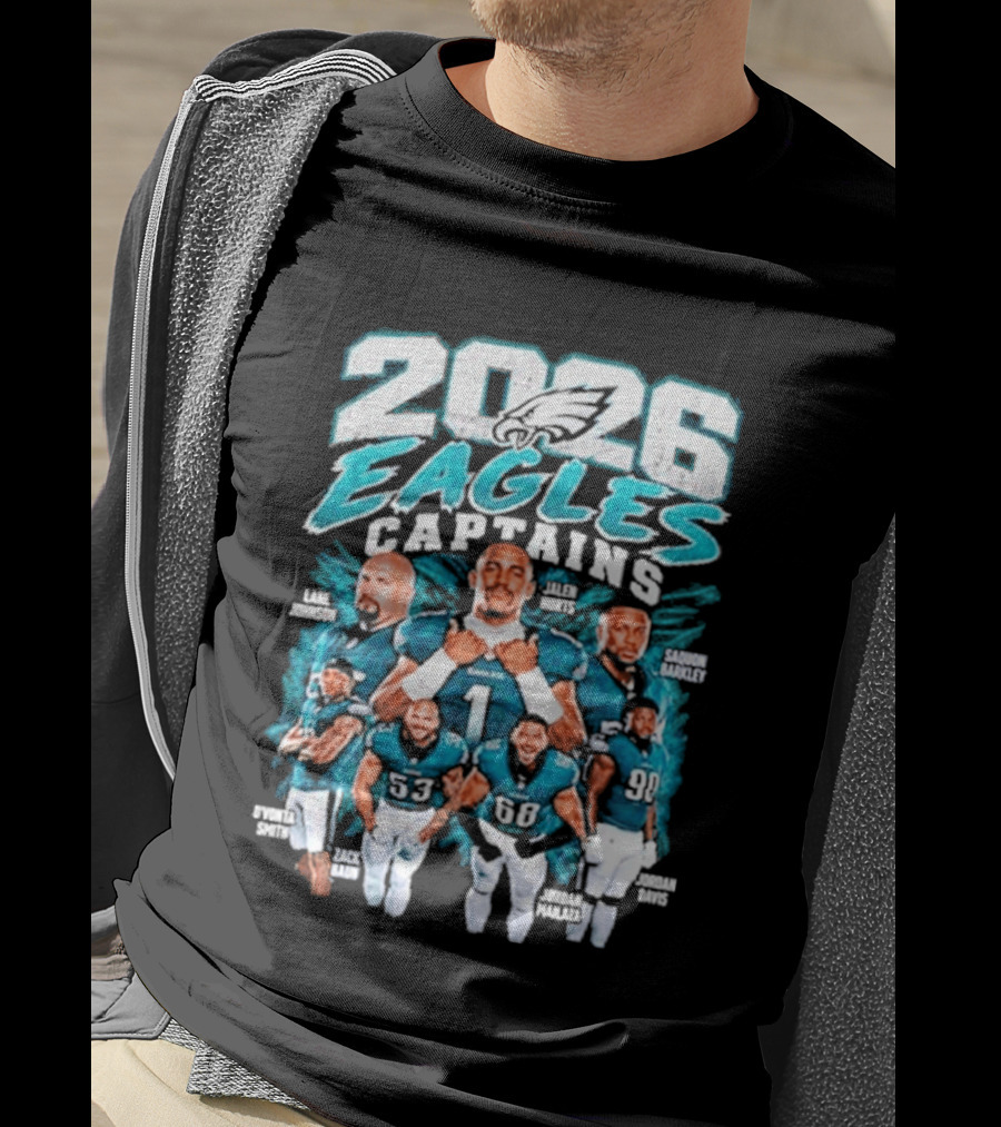 2026 Philadelphia Eagles Captains Black Collection T-Shirt
