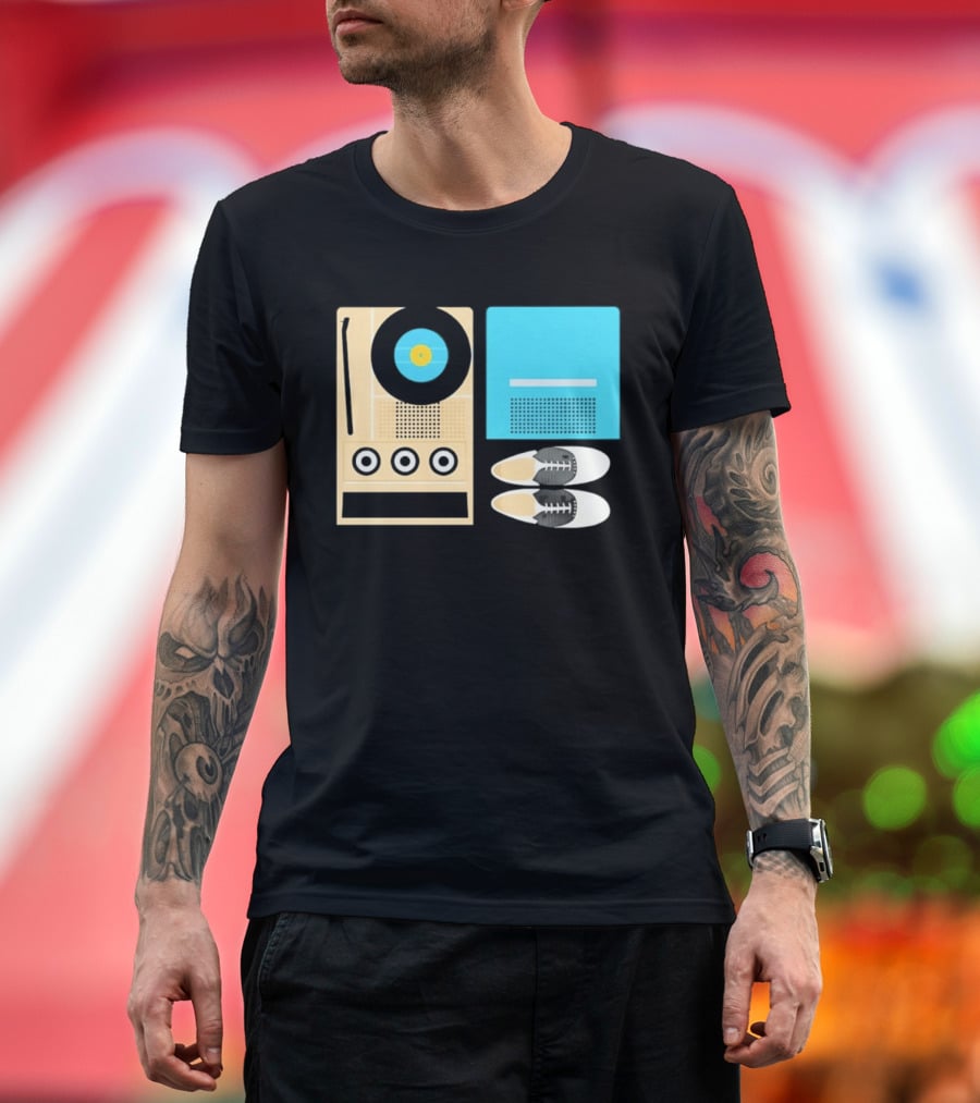 Sam And Suzy Essentials Moonrise Kingdom Record Player Sneakers T-Shirt
