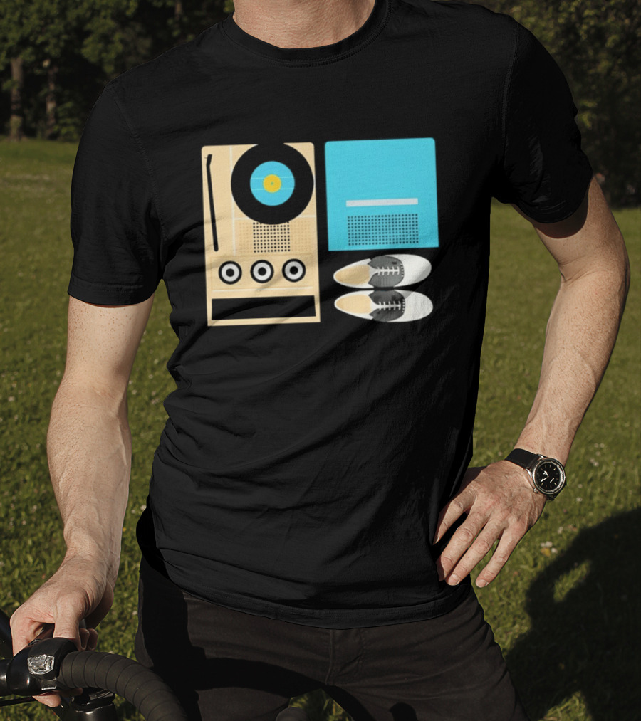 Sam And Suzy Essentials Moonrise Kingdom Record Player Sneakers T-Shirt