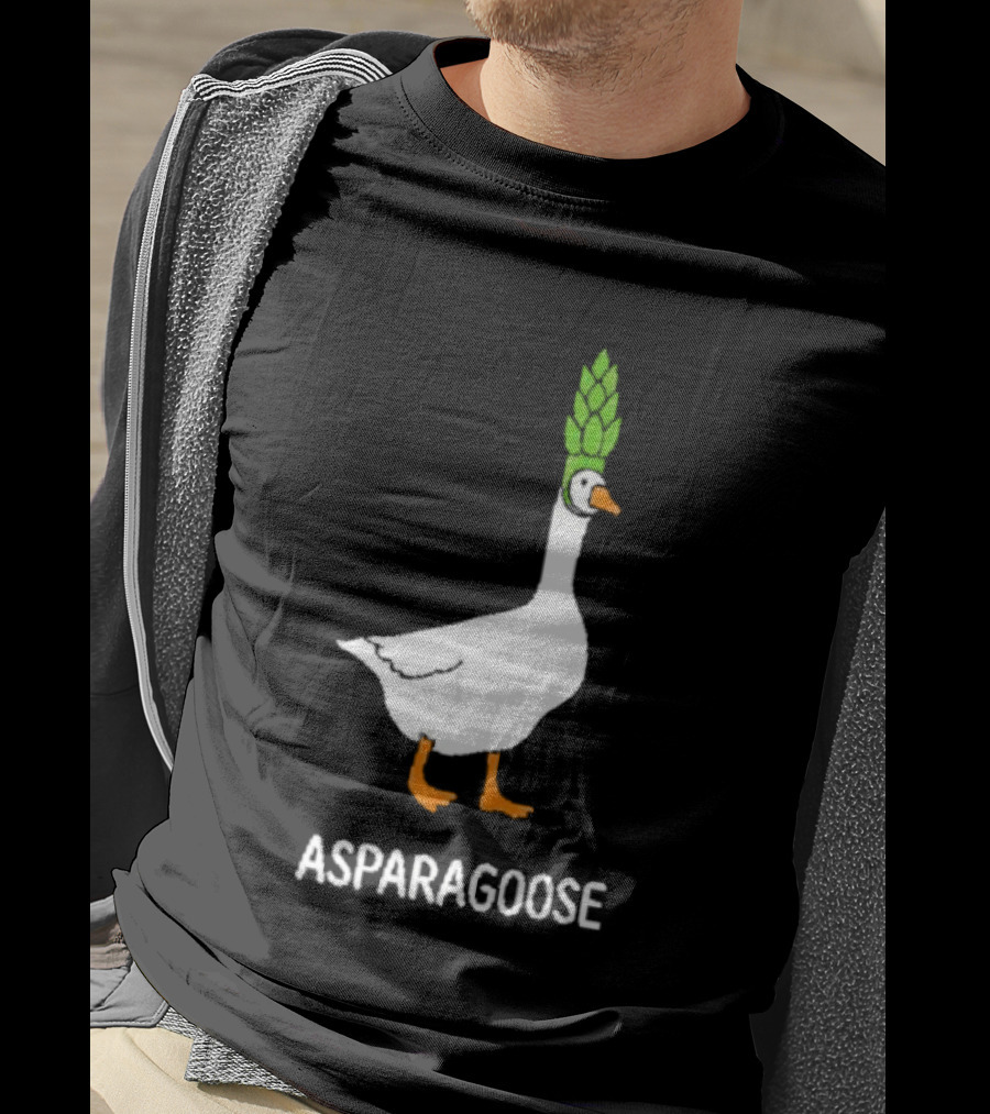 Asparagoose Goose Asparagus Head T-Shirt