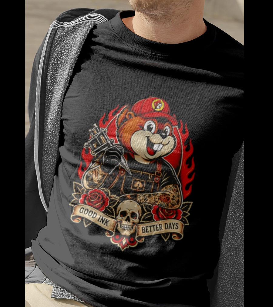 Buc Ee's Tattoo Collaboration Good Ink Better Days Collectors Edition T-Shirt