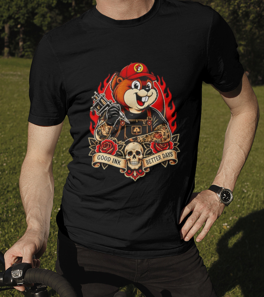Buc Ee's Tattoo Collaboration Good Ink Better Days Collectors Edition T-Shirt
