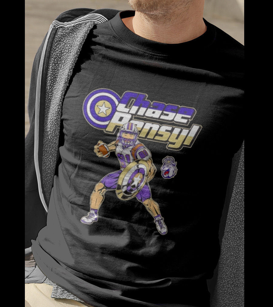 Chase Pensyl James Madison Dukes Football Superhero T-Shirt