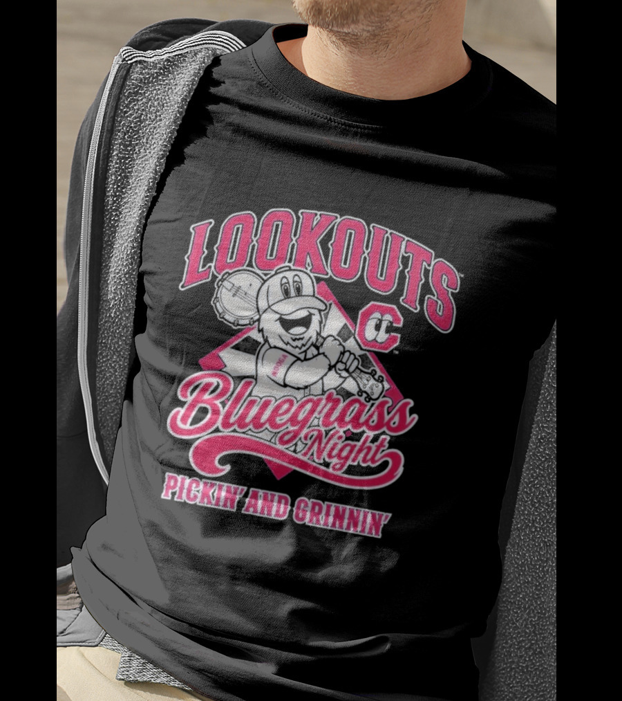 Lookouts Bluegrass Night Pickin' And Grinnin' Chattanooga Baseball C T-Shirt