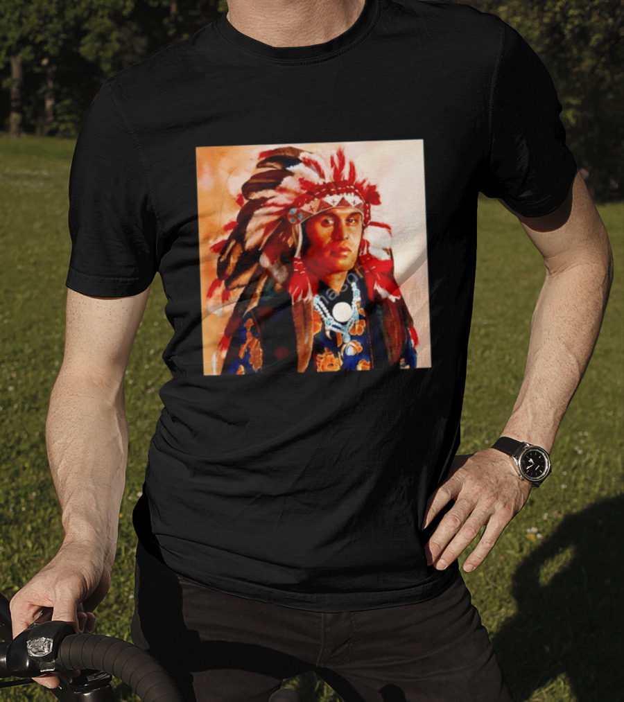 Chief Kirk Native American Indigenous Headdress And Traditional Attire T-Shirt
