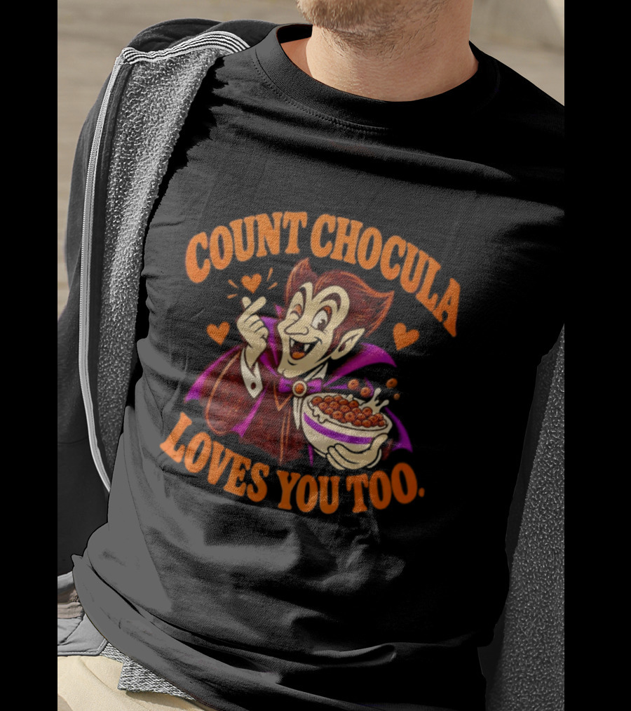 Count Chocula Loves You Too Vintage Cereal Monster Breakfast Fun T-Shirt