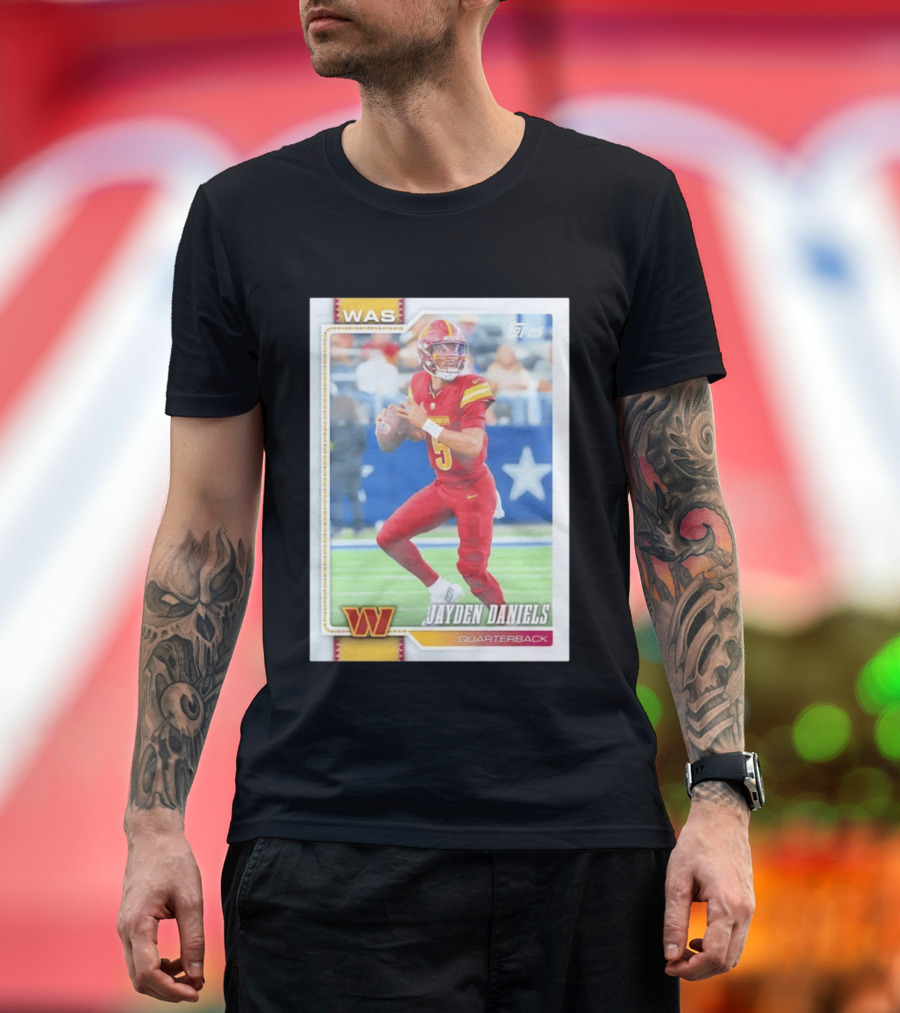 Jayden Daniels Washington Commanders Quarterback 2026 Topps Football T-Shirt