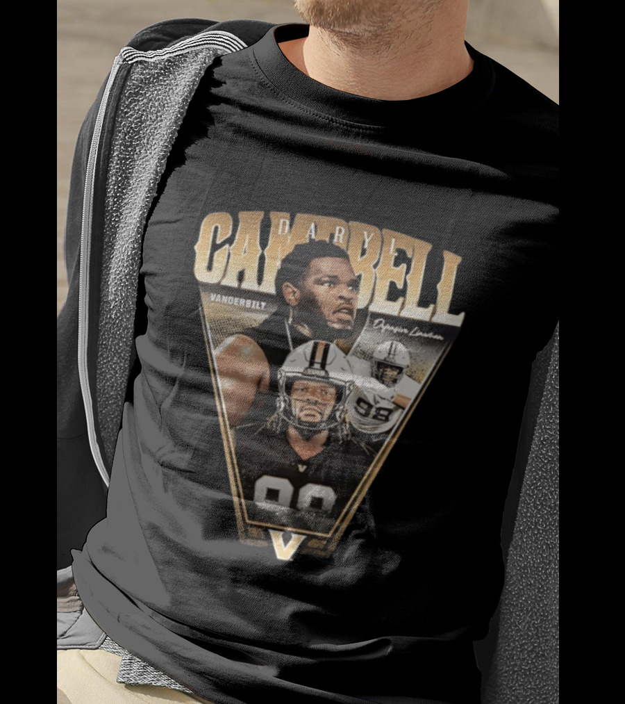 Daryl Campbell Vanderbilt Defensive Lineman NCAA Football T-Shirt