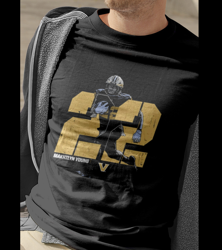 Makhilyn Young 22 Vanderbilt Commodores NCAA Football Player V T-Shirt
