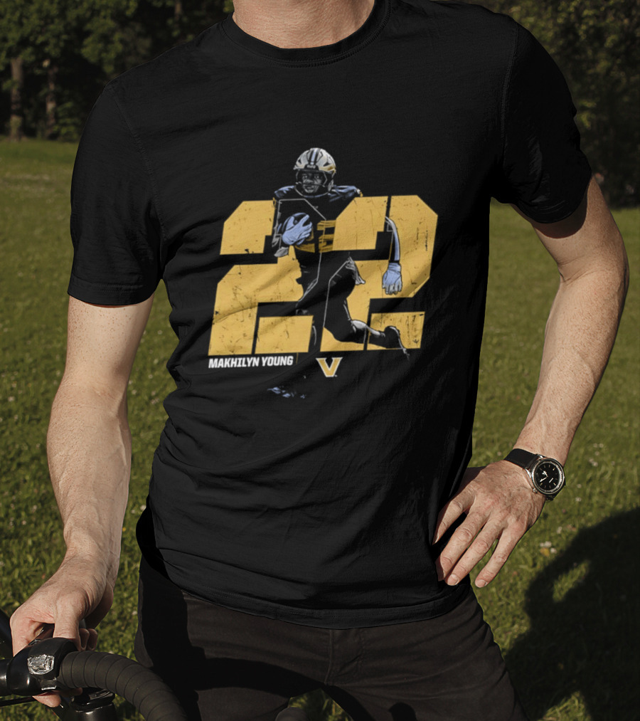 Makhilyn Young 22 Vanderbilt Commodores NCAA Football Player V T-Shirt