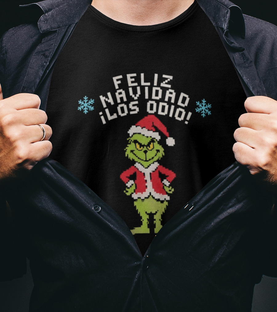 Feliz Navidad Los Odio Santa Grinch Christmas Holiday Humor T-Shirt