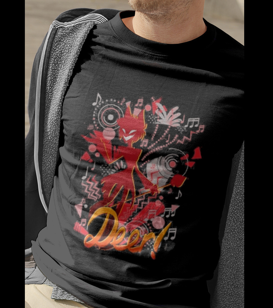 Alastor Hazbin Hotel Deer Music Radio T-Shirt
