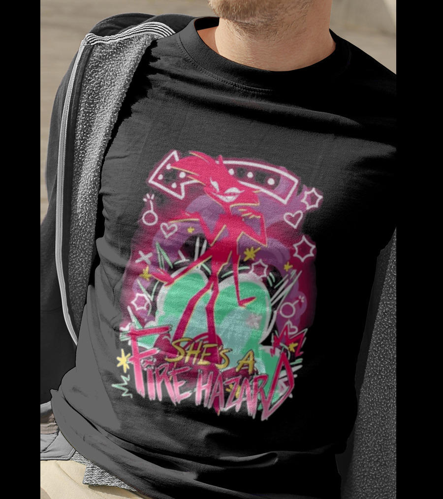 Hazbin Angel Dust She's A Fire Hazard T-Shirt
