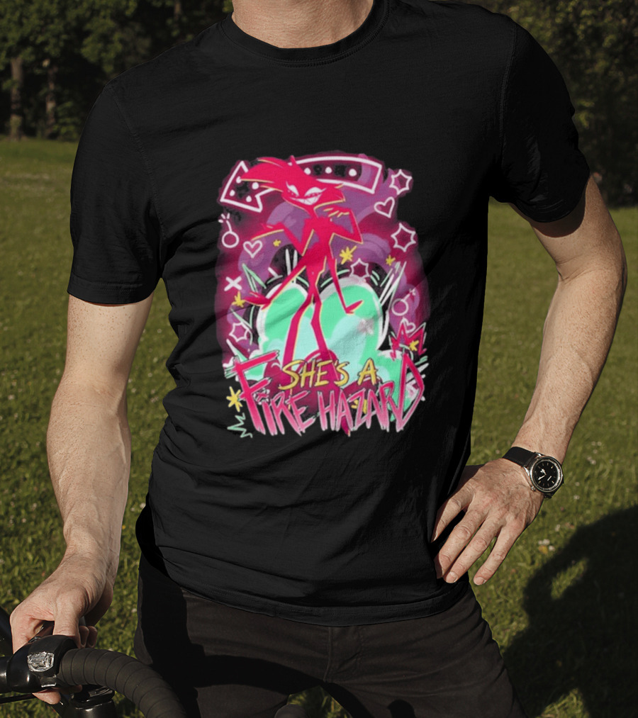 Hazbin Angel Dust She's A Fire Hazard T-Shirt